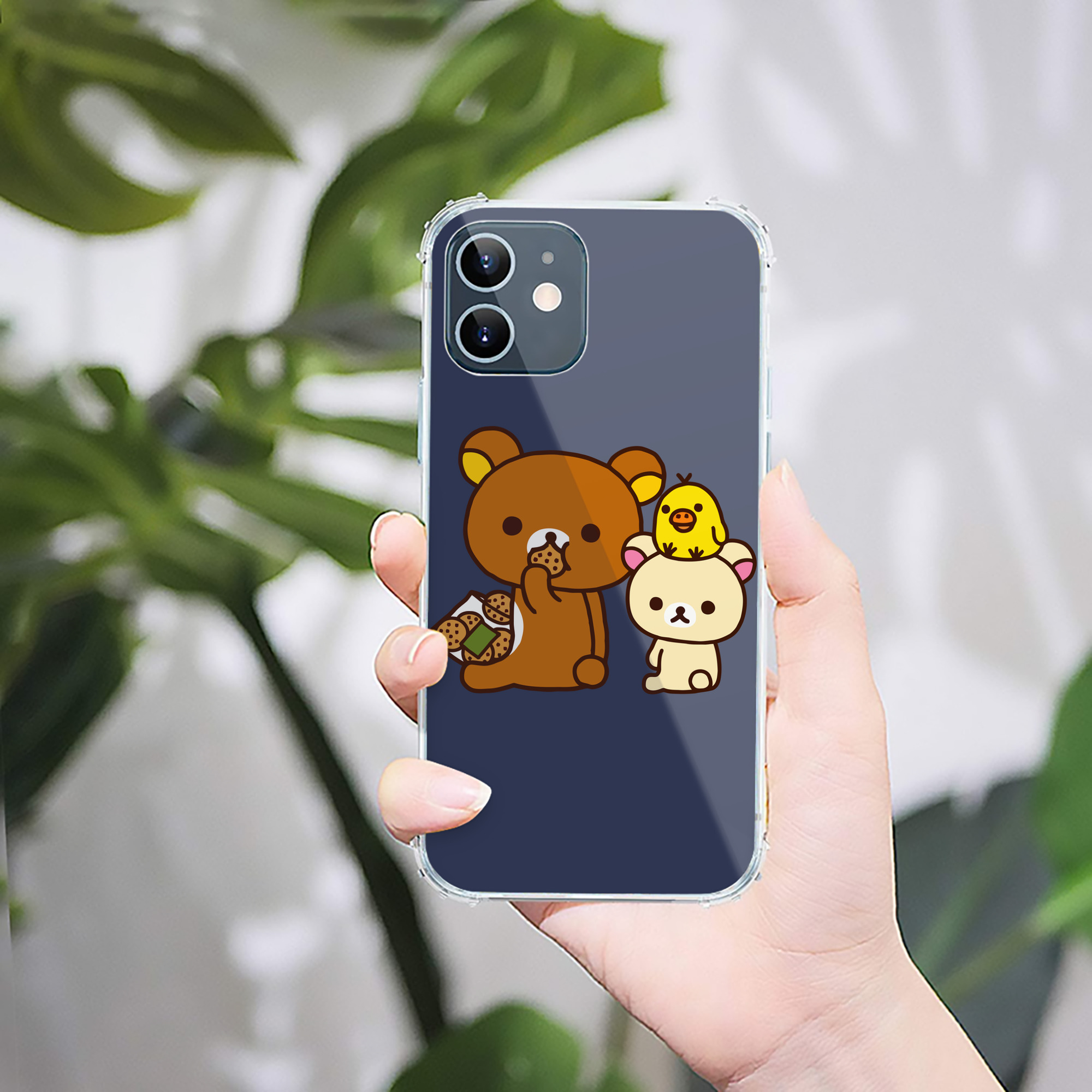 （画像用） リラックマ リラックマ キイロイトリ Rilakkuma Korilakkuma Kiiroitori 【iPhone 12シリーズ対応】透明スマホケース（クリアソフトケース）